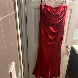 Alyce Paris Strapless Scarlet Dress